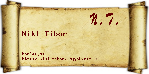 Nikl Tibor névjegykártya